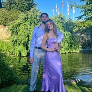 REVOLVE Satin Lilac Slip Dress